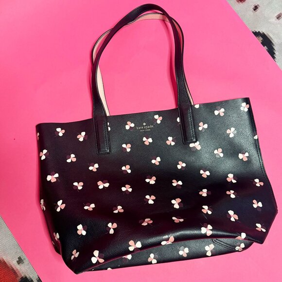 Reversible Kate Spade Floral Tote Bag – Pink & Floral, Spacious Travel Bag - Picture 5 of 13